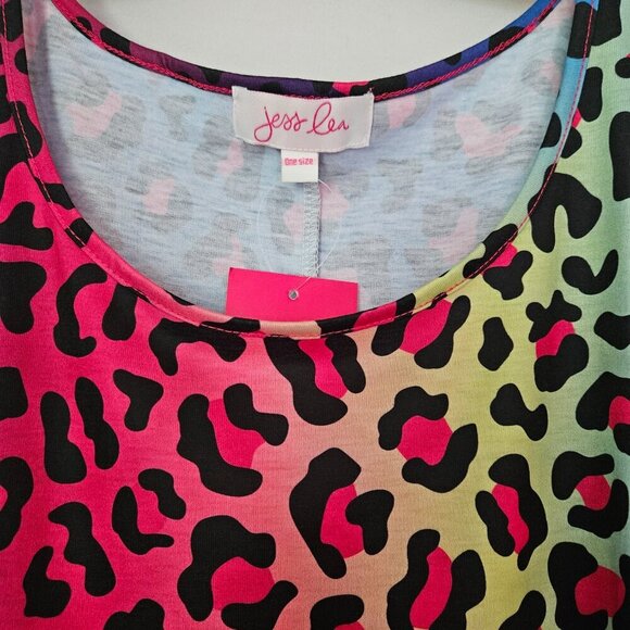 NWT Jess Lea Vacay Mode Pom Po Swimsuit Coverup Dress One Size Fits 0-10 Leopard - Picture 3 of 9